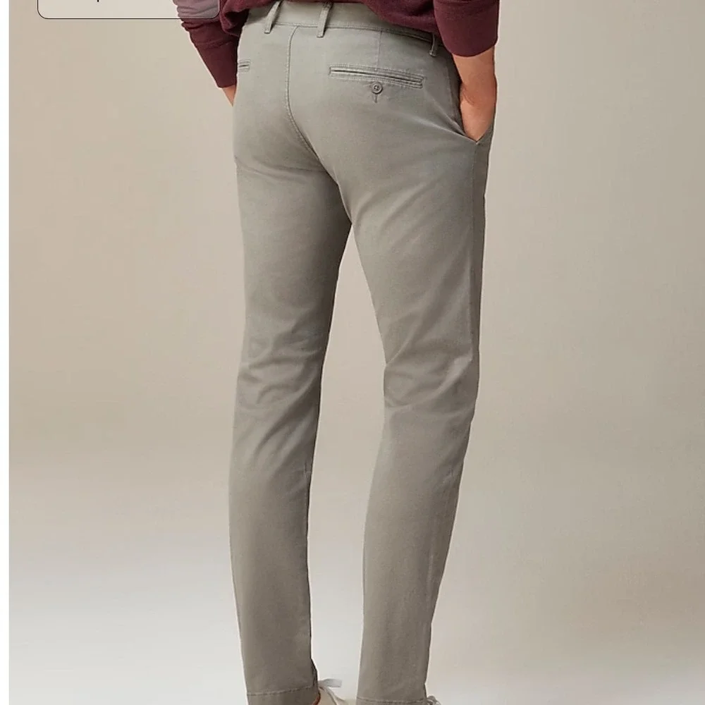 J. Crew 484‎ Slim Stretch Chino Pants Mens W33 L32 Khaki Tan Flat Front